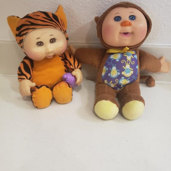 Lot of 2 Cabbage Patch Kids Doll Cutie Plush Tiger & Money Pre-owned 9" - Picture 3 of 6